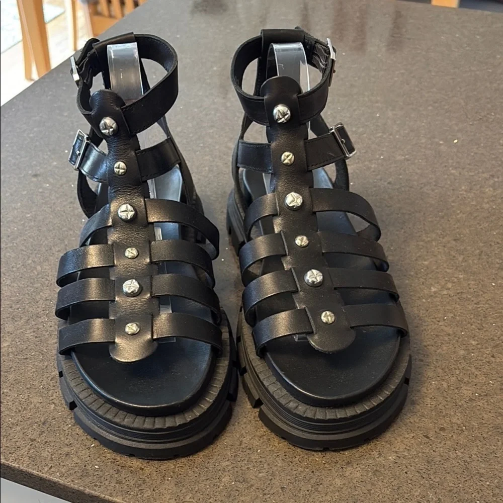 Free People Hadley Hammered Stud Sandals 10.5